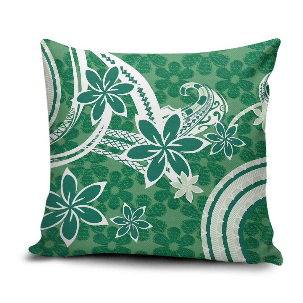Hawaii Pupuala Plumeria Green Pillow Cover Polynesian Pattern LT01 Green - Polynesian Pride