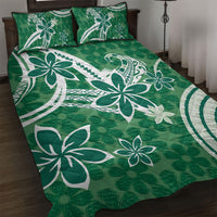 Hawaii Pupuala Plumeria Green Quilt Bed Set Polynesian Pattern LT01 Green - Polynesian Pride