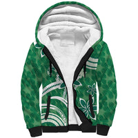 Hawaii Pupuala Plumeria Green Sherpa Hoodie Polynesian Pattern LT01 Unisex Green - Polynesian Pride