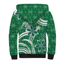 Hawaii Pupuala Plumeria Green Sherpa Hoodie Polynesian Pattern LT01 - Polynesian Pride