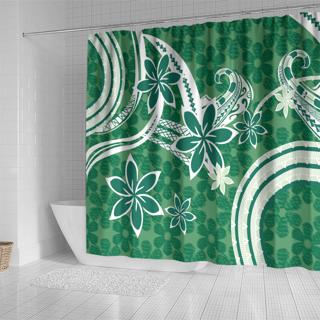 Hawaii Pupuala Plumeria Green Shower Curtain Polynesian Pattern LT01 - Polynesian Pride