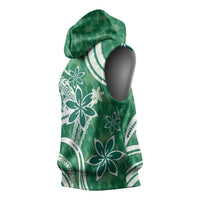 Hawaii Pupuala Plumeria Green Sleeveless Hoodie Polynesian Pattern LT01 - Polynesian Pride