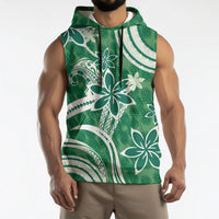 Hawaii Pupuala Plumeria Green Sleeveless Hoodie Polynesian Pattern LT01 - Polynesian Pride