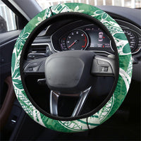 Hawaii Pupuala Plumeria Green Steering Wheel Cover Polynesian Pattern LT01 - Polynesian Pride