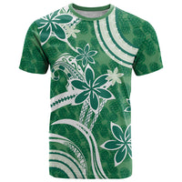 Hawaii Pupuala Plumeria Green T Shirt Polynesian Pattern LT01 Green - Polynesian Pride