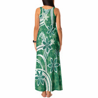 Hawaii Pupuala Plumeria Green Tank Maxi Dress Polynesian Pattern LT01 - Polynesian Pride