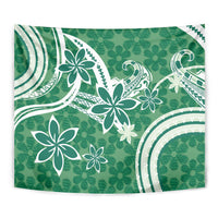 Hawaii Pupuala Plumeria Green Tapestry Polynesian Pattern LT01 - Polynesian Pride