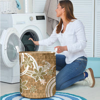 Hawaii Pupuala Plumeria Light Brown Laundry Basket Polynesian Pattern LT01 - Polynesian Pride