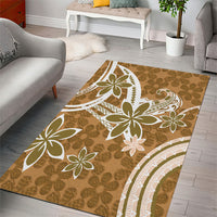 Hawaii Pupuala Plumeria Light Brown Area Rug Polynesian Pattern LT01 - Polynesian Pride