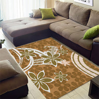 Hawaii Pupuala Plumeria Light Brown Area Rug Polynesian Pattern LT01 - Polynesian Pride