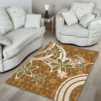 Hawaii Pupuala Plumeria Light Brown Area Rug Polynesian Pattern LT01 - Polynesian Pride