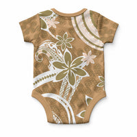 Hawaii Pupuala Plumeria Light Brown Baby Onesie Polynesian Pattern LT01 - Polynesian Pride