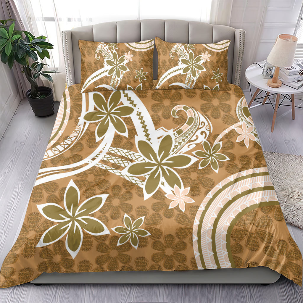 Hawaii Pupuala Plumeria Light Brown Bedding Set Polynesian Pattern LT01 - Polynesian Pride