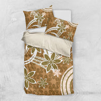 Hawaii Pupuala Plumeria Light Brown Bedding Set Polynesian Pattern LT01 US Twin 172cm x 218cm Light Brown - Polynesian Pride