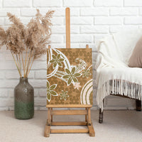 Hawaii Pupuala Plumeria Light Brown Canvas Wall Art Polynesian Pattern LT01 - Polynesian Pride