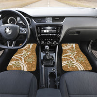 Hawaii Pupuala Plumeria Light Brown Car Mats Polynesian Pattern LT01 Set 2pcs - Front Light Brown - Polynesian Pride