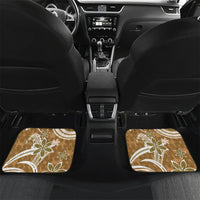 Hawaii Pupuala Plumeria Light Brown Car Mats Polynesian Pattern LT01 Set 2pcs - Back Light Brown - Polynesian Pride
