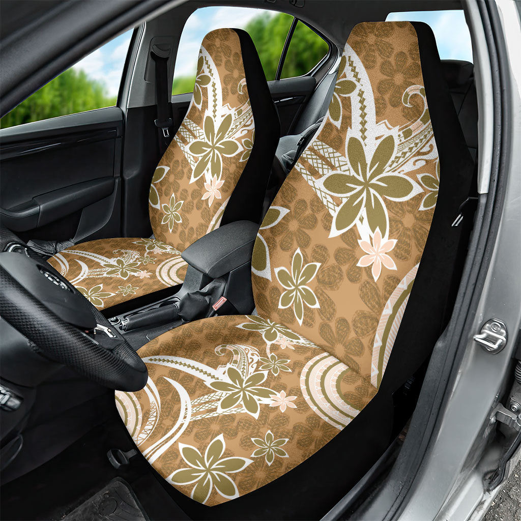 Hawaii Pupuala Plumeria Light Brown Car Seat Cover Polynesian Pattern LT01 - Polynesian Pride