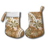 Hawaii Pupuala Plumeria Light Brown Christmas Stocking Polynesian Pattern LT01 - Polynesian Pride