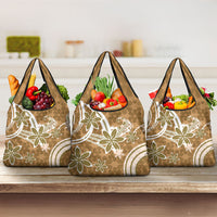 Hawaii Pupuala Plumeria Light Brown Grocery Bag Polynesian Pattern LT01 3-pack One Size Light Brown - Polynesian Pride