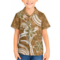 Hawaii Pupuala Plumeria Light Brown Hawaiian Shirt Polynesian Pattern LT01 - Polynesian Pride