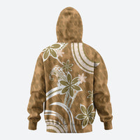 Hawaii Pupuala Plumeria Light Brown Hoodie Polynesian Pattern LT01 - Polynesian Pride