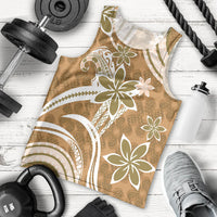 Hawaii Pupuala Plumeria Light Brown Men Tank Top Polynesian Pattern LT01 - Polynesian Pride