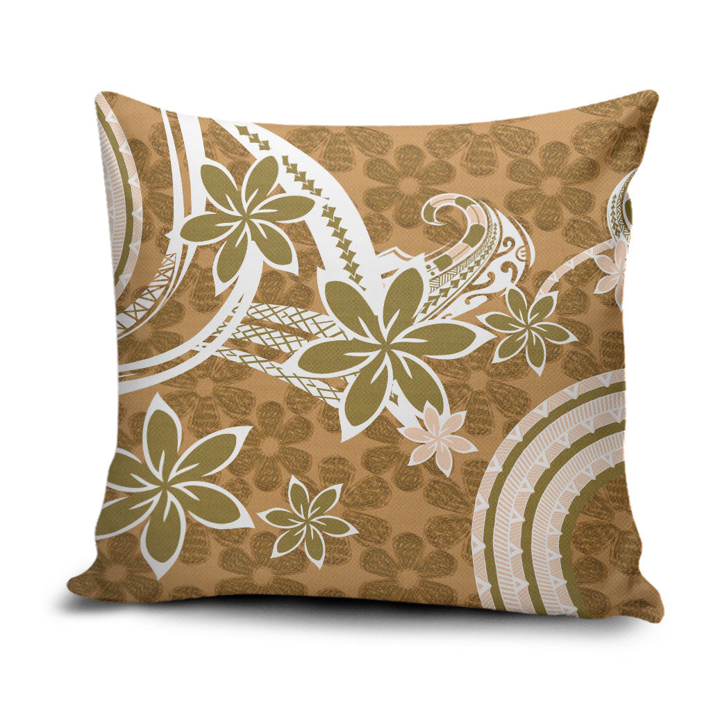 Hawaii Pupuala Plumeria Light Brown Pillow Cover Polynesian Pattern LT01 Light Brown - Polynesian Pride
