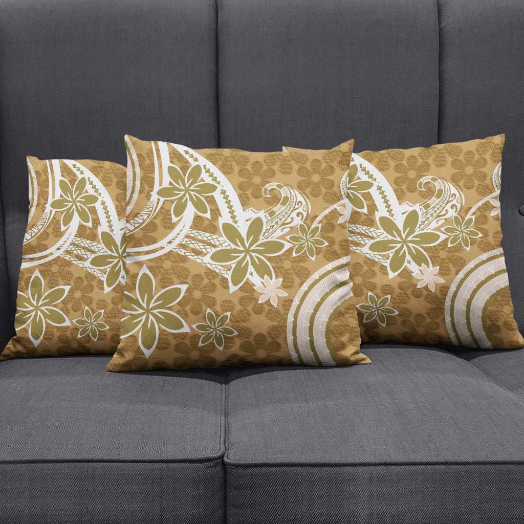 Hawaii Pupuala Plumeria Light Brown Pillow Cover Polynesian Pattern LT01 - Polynesian Pride
