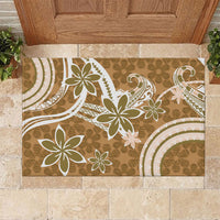 Hawaii Pupuala Plumeria Light Brown Rubber Doormat Polynesian Pattern LT01 Light Brown - Polynesian Pride