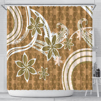 Hawaii Pupuala Plumeria Light Brown Shower Curtain Polynesian Pattern LT01 - Polynesian Pride