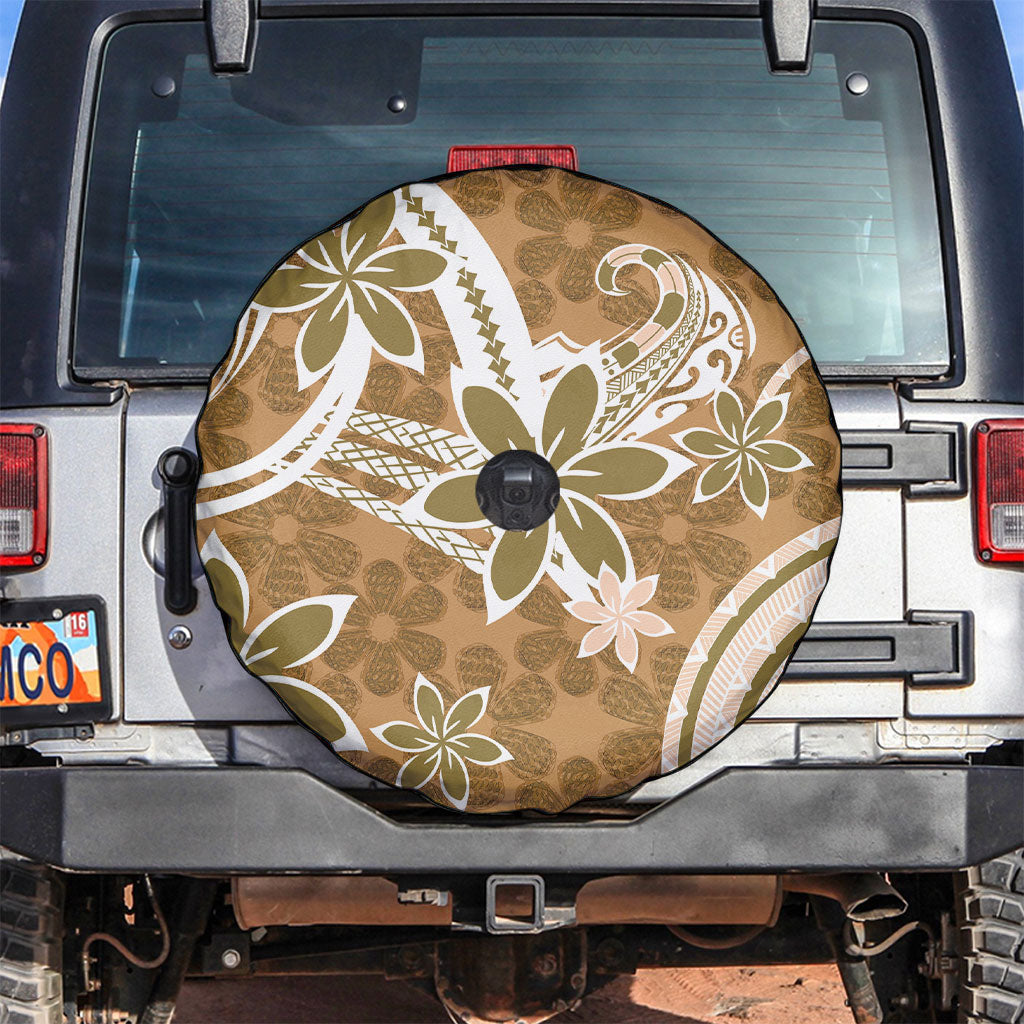 Hawaii Pupuala Plumeria Light Brown Spare Tire Cover Polynesian Pattern LT01 Light Brown - Polynesian Pride