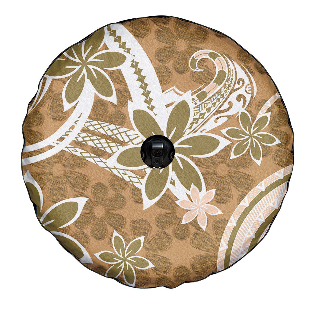 Hawaii Pupuala Plumeria Light Brown Spare Tire Cover Polynesian Pattern LT01 - Polynesian Pride