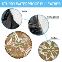 Hawaii Pupuala Plumeria Light Brown Spare Tire Cover Polynesian Pattern LT01 - Polynesian Pride