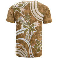 Hawaii Pupuala Plumeria Light Brown T Shirt Polynesian Pattern LT01 - Polynesian Pride