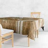 Hawaii Pupuala Plumeria Light Brown Tablecloth Polynesian Pattern LT01 - Polynesian Pride