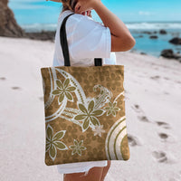 Hawaii Pupuala Plumeria Light Brown Tote Bag Polynesian Pattern LT01 - Polynesian Pride