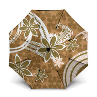 Hawaii Pupuala Plumeria Light Brown Umbrella Polynesian Pattern LT01 One Size Folded 11.42 inch Opened Diameter 37.4 inch Light Brown - Polynesian Pride