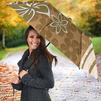 Hawaii Pupuala Plumeria Light Brown Umbrella Polynesian Pattern LT01 - Polynesian Pride
