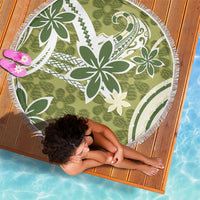 Hawaii Pupuala Plumeria Olive Green Beach Blanket Polynesian Pattern LT01 - Polynesian Pride
