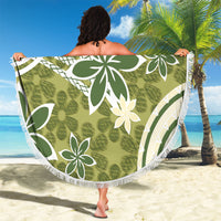 Hawaii Pupuala Plumeria Olive Green Beach Blanket Polynesian Pattern LT01 - Polynesian Pride
