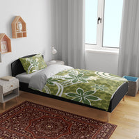 Hawaii Pupuala Plumeria Olive Green Bedding Set Polynesian Pattern LT01 - Polynesian Pride