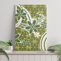 Hawaii Pupuala Plumeria Olive Green Canvas Wall Art Polynesian Pattern LT01 - Polynesian Pride