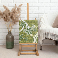 Hawaii Pupuala Plumeria Olive Green Canvas Wall Art Polynesian Pattern LT01 - Polynesian Pride