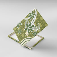 Hawaii Pupuala Plumeria Olive Green Canvas Wall Art Polynesian Pattern LT01 With Frame Olive Green - Polynesian Pride