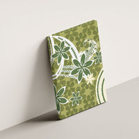 Hawaii Pupuala Plumeria Olive Green Canvas Wall Art Polynesian Pattern LT01 - Polynesian Pride