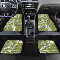 Hawaii Pupuala Plumeria Olive Green Car Mats Polynesian Pattern LT01 Set 4pcs Olive Green - Polynesian Pride