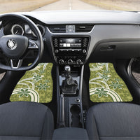 Hawaii Pupuala Plumeria Olive Green Car Mats Polynesian Pattern LT01 Set 2pcs - Front Olive Green - Polynesian Pride