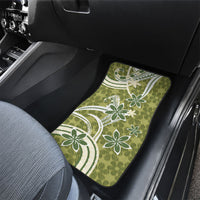 Hawaii Pupuala Plumeria Olive Green Car Mats Polynesian Pattern LT01 - Polynesian Pride