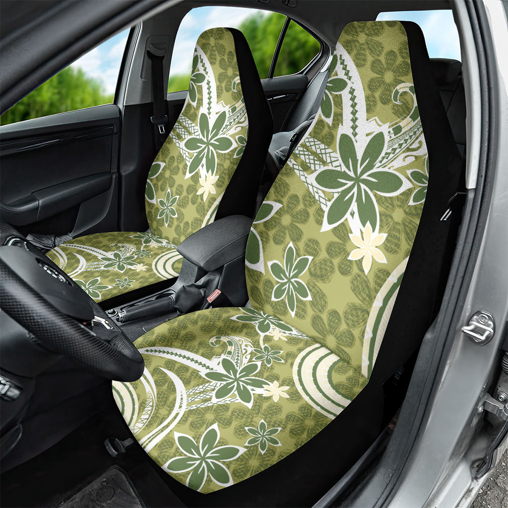 Hawaii Pupuala Plumeria Olive Green Car Seat Cover Polynesian Pattern LT01 - Polynesian Pride